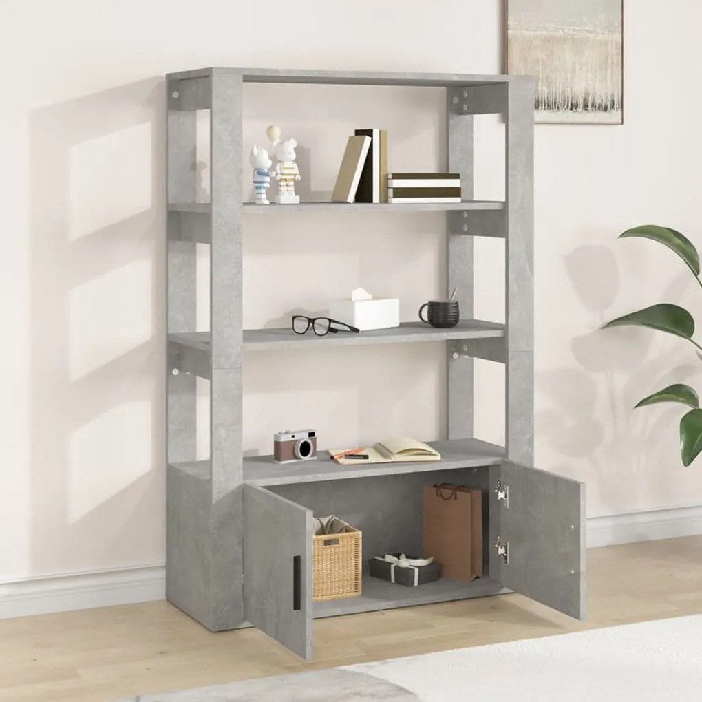 vidaXL Ντουλάπι Γκρι Σκυροδέματος 80x30x119,5 εκ. Επεξεργασμένο Ξύλο
