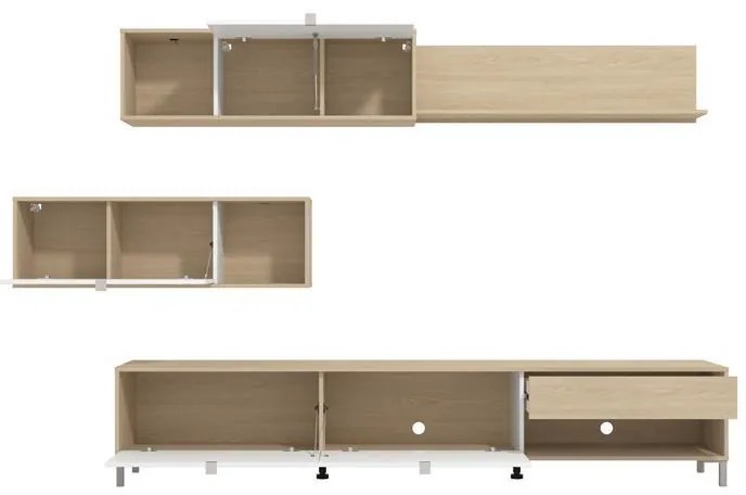 Σύνθετο σαλονιού CAMBRIDGE σε Λευκό - Oak 234x40x176εκ. 234x40x176 εκ.