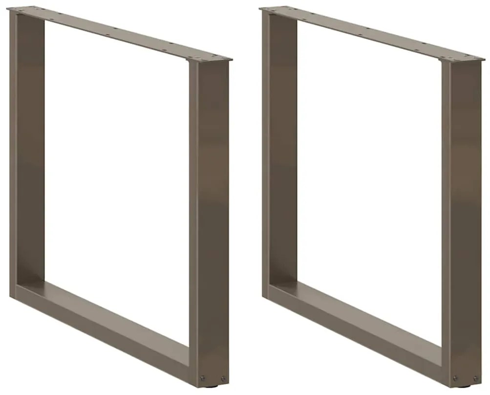 Πόδια Τραπεζαρίας σε Σχήμα U 3 τεμ. από Φυσικό Ατσάλι 100x(72-73) εκ. Ατσάλι