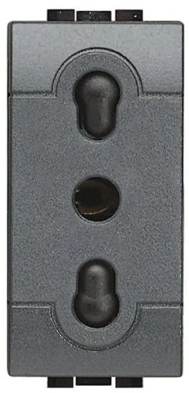 Πρίζα 1 Στοιχείου 2Π+Γ 10/16Α Μαύρο Bticino L4180 Legrand-L4180-Μαύρο L4180
