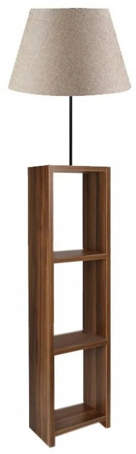 Φωτιστικό Δαπέδου Launo 208901 38x38x150cm Beige-Walnut Megapap Mdf,Fabric,Pvc