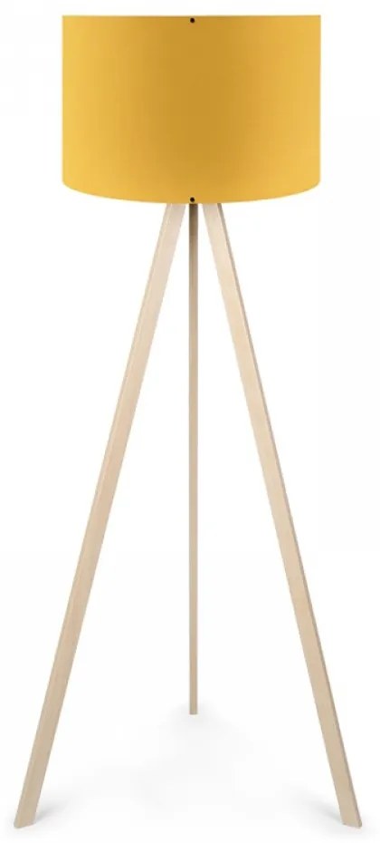 Φωτιστικό δαπέδου "CAPRICCIO" από MDF/ύφασμα σε sonoma/κίτρινο χρώμα E27 Φ38x140