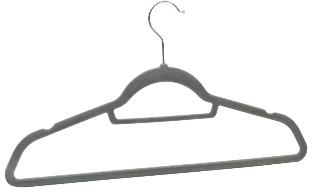 vidaXL Κρεμάστρες Ρούχων Σετ 20 τεμ. Αντιολισθητικές Γκρι Βελούδο