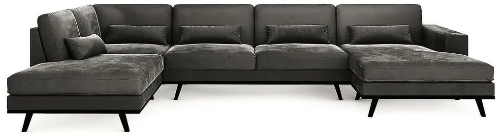 Γωνιακός Καναπές Seattle K101, Γκρι, 351x202x85cm