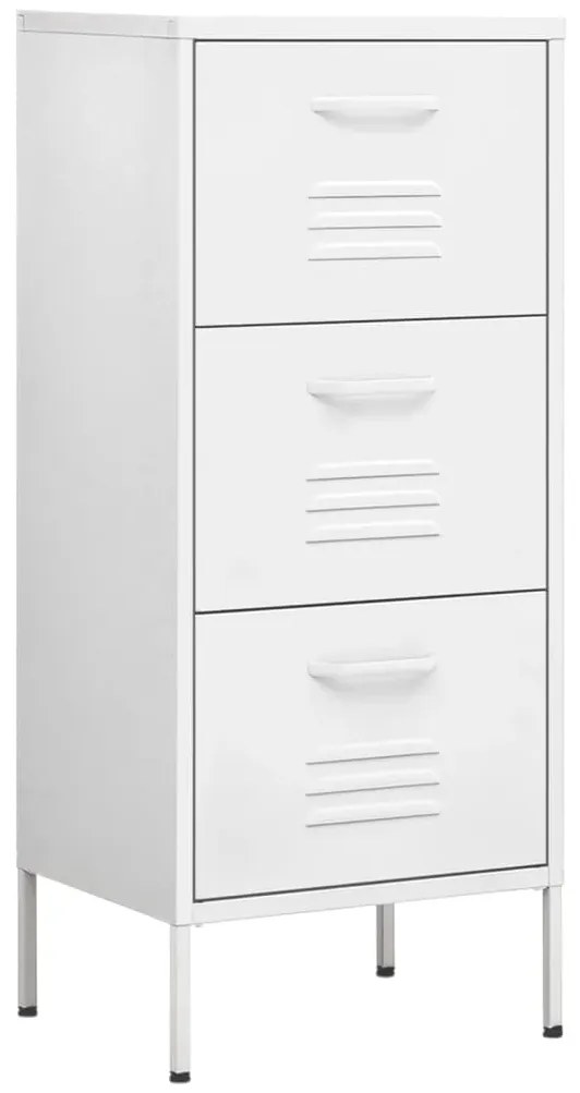 vidaXL Ντουλάπι Αποθήκευσης Λευκό 42,5x35x101,5 εκ. από Ατσάλι