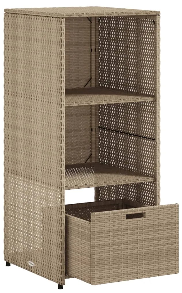 vidaXL Ντουλάπι Αποθήκευσης Κήπου Beige 50x55x115 εκ. Συνθετικό Ρατάν
