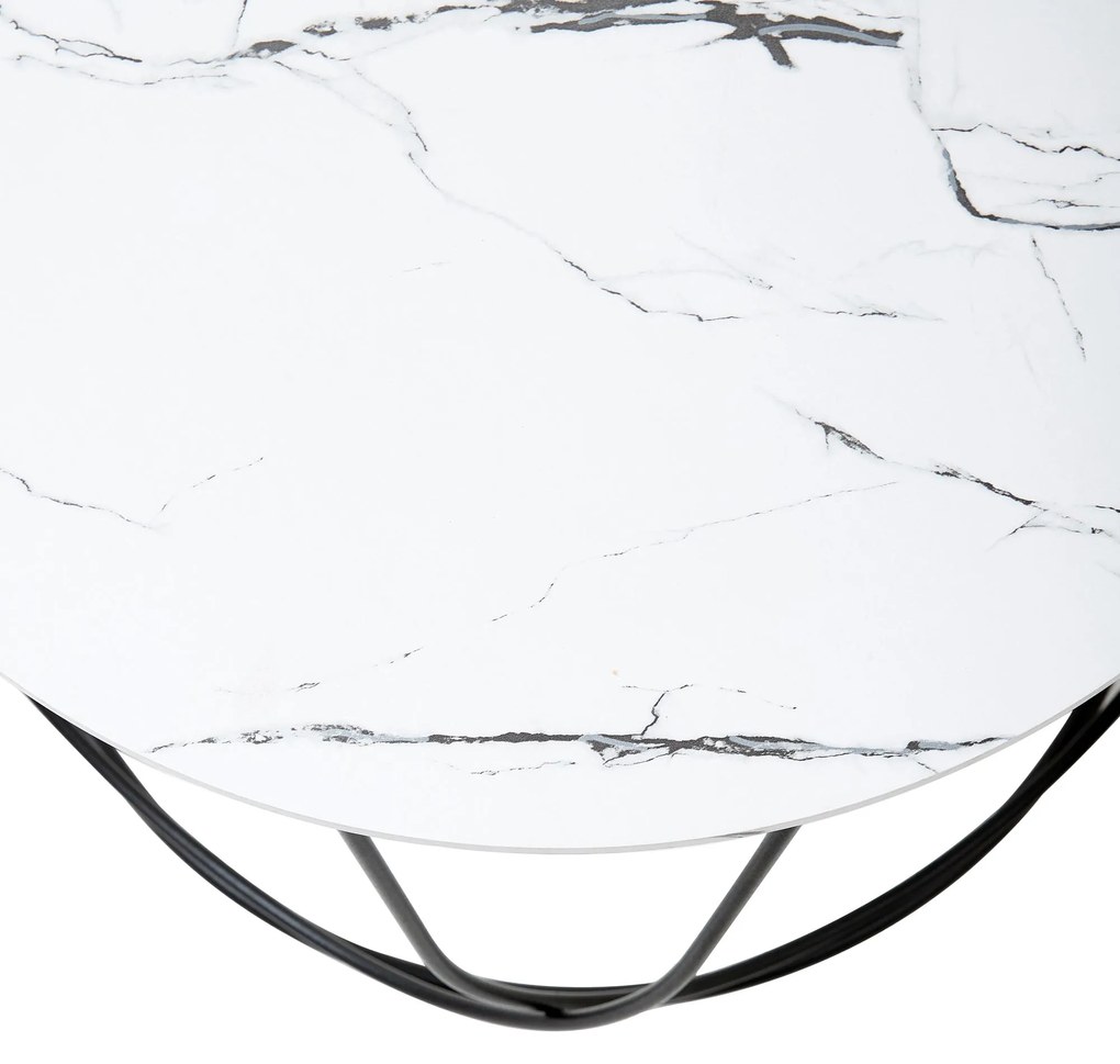 NUBIRA coffee table frame - black, top - white marble DIOMMI V-CH-NUBIRA-LAW-BIAŁY