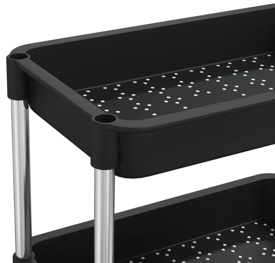 vidaXL Τρόλεϊ Κουζίνας 5 Επιπέδων Μαύρο 42 x 29 x 128 εκ. Σίδερο/ABS
