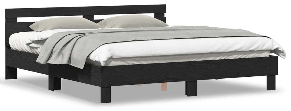 vidaXL Σκελετός Κρεβατιού Μαύρη Οξυά 180 x 200 cm Επεξεργασμένο ξύλο