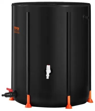 VEVOR Collapsible Rain Barrel 53 Gal Rain Catcher with Spigots and Overflow Kit