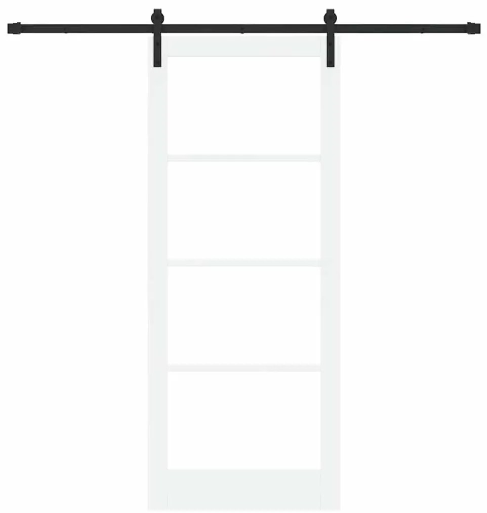 vidaXL Συρόμενη Πόρτα Χειροκίνητος Λευκό 86 x 211 cm Ξύλο και μέταλλο
