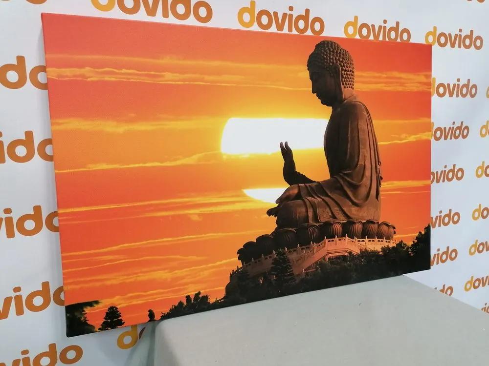 Εικόνα του αγάλματος του Βούδα στο ηλιοβασίλεμα - 120x80