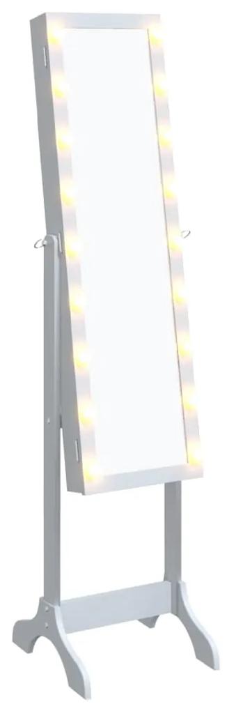 vidaXL Καθρέφτης Επιδαπέδιος με LED Λευκός 34 x 37 x 146 εκ.