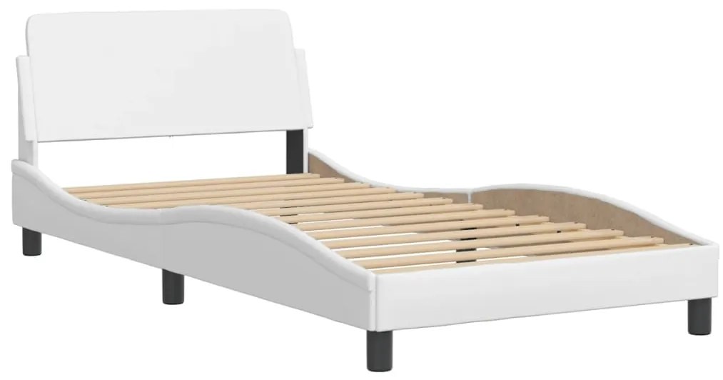 vidaXL Κρεβάτι Viana με Στρώμα Λευκό 100x200 εκ. από Συνθετικό Δέρμα