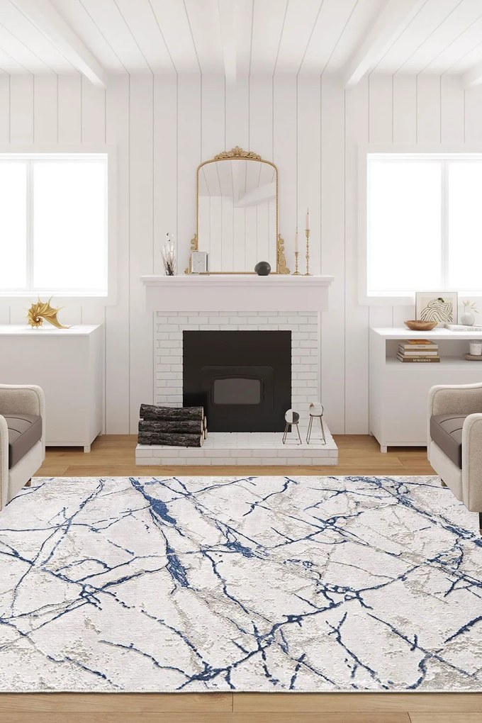 Χαλί W1063 213HFT1576 White-Blue Conceptum Hypnose 100X150cm
