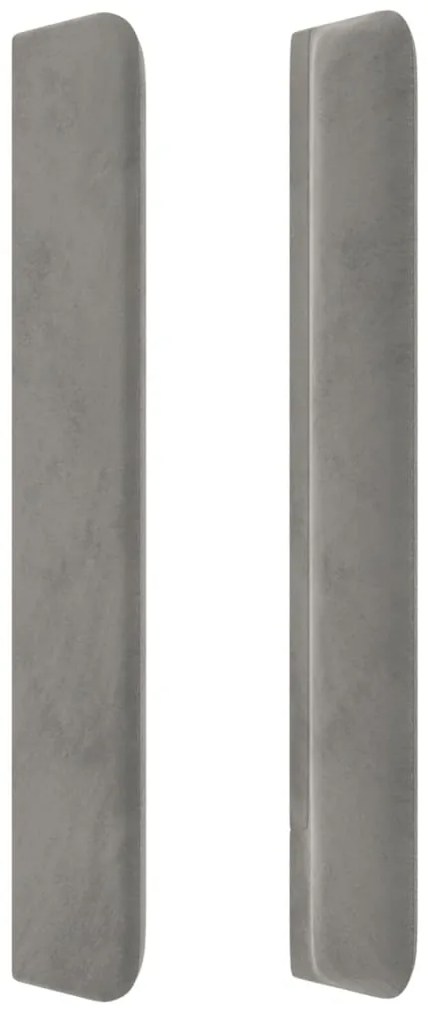vidaXL Κεφαλάρι με Πτερύγια Ανοιχτό Γκρι 203x16x118/128 εκ. Βελούδινο