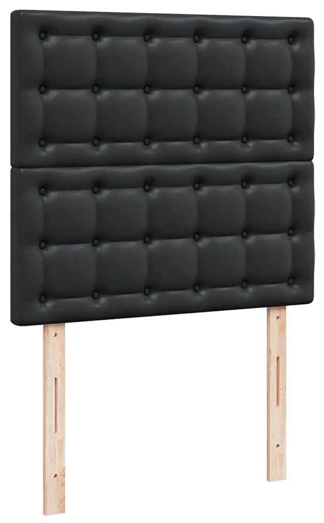 Οθωμανικό κρεβάτι με στρώματα Μαύρο 200x200cm Faux Leather - Μαύρο