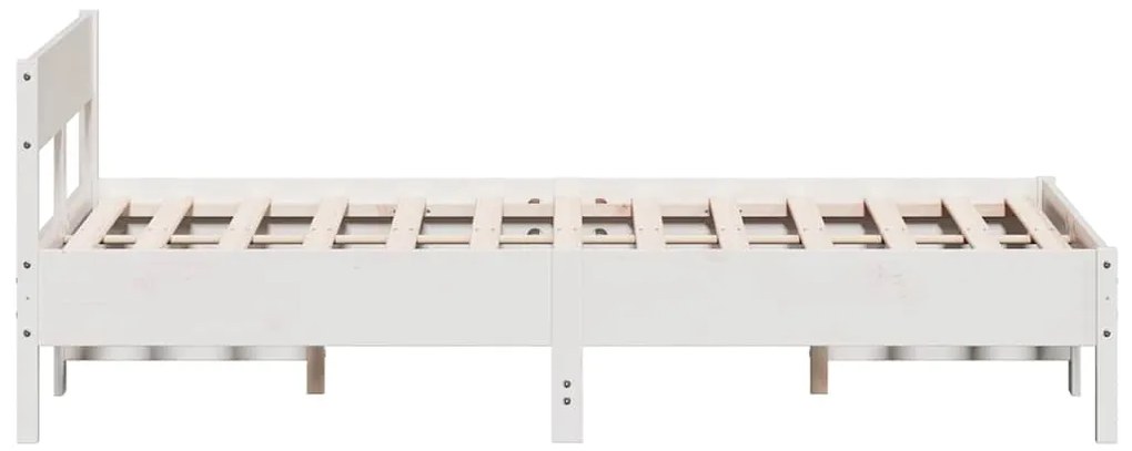 vidaXL Σκελετός Κρεβ. Χωρίς Στρώμα Λευκό 150x200 εκ Μασίφ Πεύκο