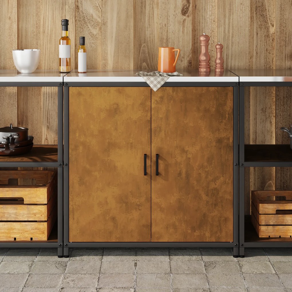 vidaXL Ντουλάπα Αποθήκευσης Κουζίνας με ράφι Σκ rusty 60 x 50 x 92 εκ.