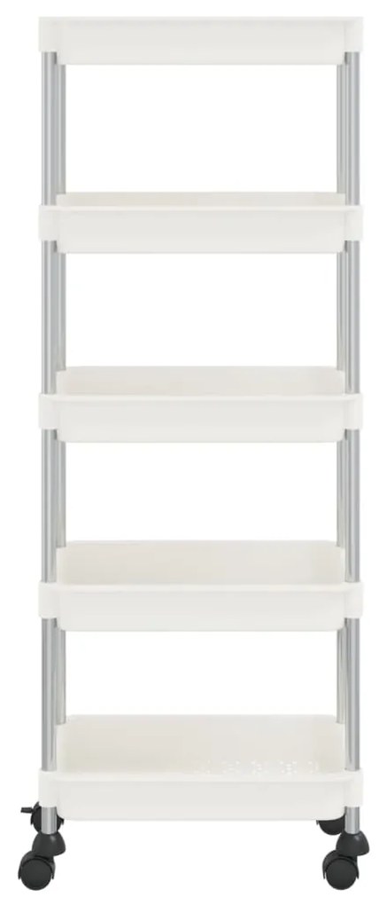 vidaXL Τρόλεϊ Κουζίνας 5 Επιπέδων Λευκό 42 x 29 x 128 εκ. Σίδερο/ABS