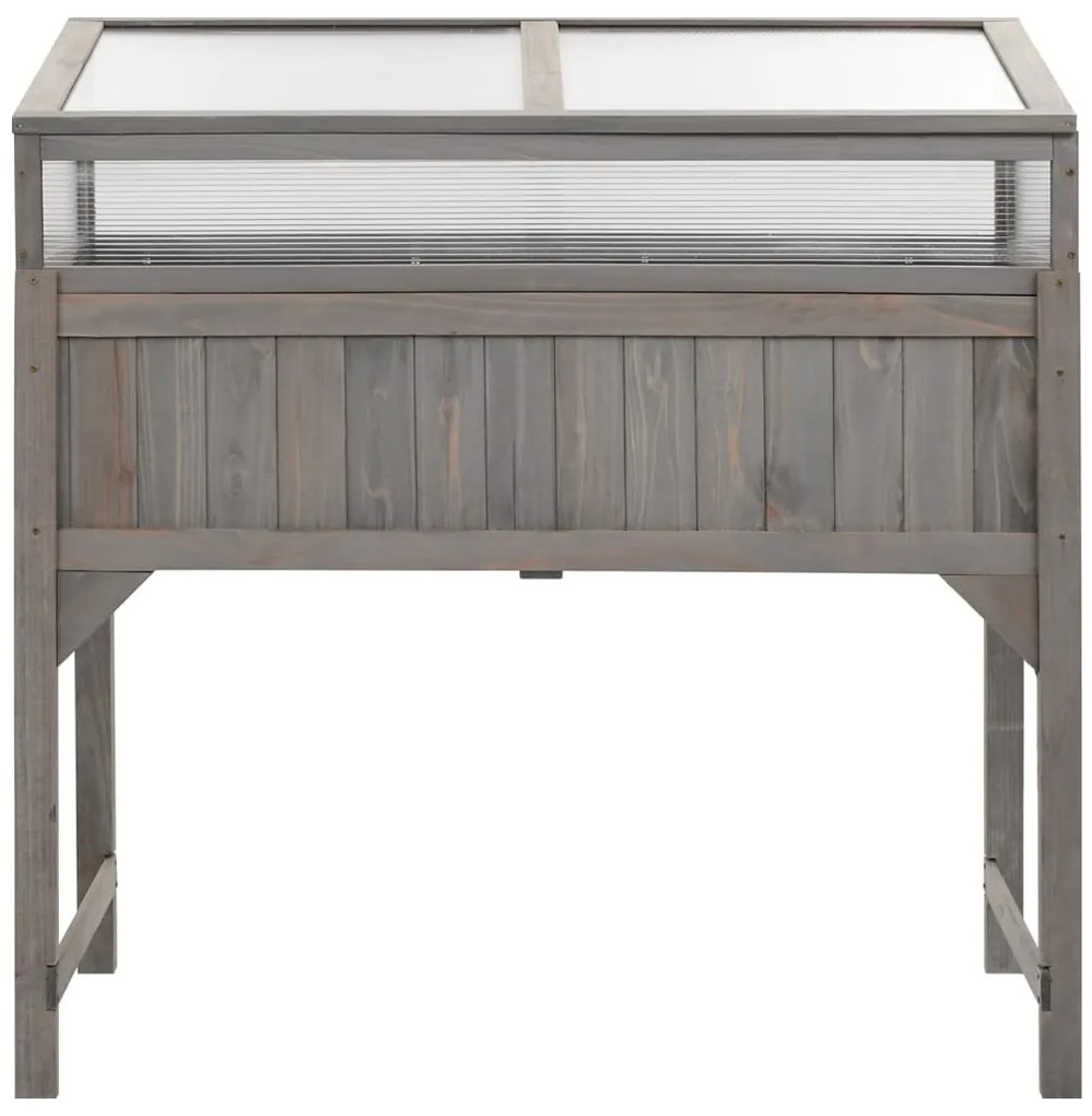 vidaXL Ζαρντινιέρα Υπερυψωμένη με Θερμοκήπιο 110x54x120 εκ Ξύλο Ελάτης