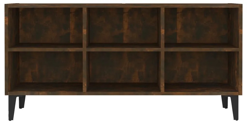 vidaXL Έπιπλο Τηλεόρασης Καπνισ. Δρυς 103,5x30x50εκ Μεταλλικά Πόδια