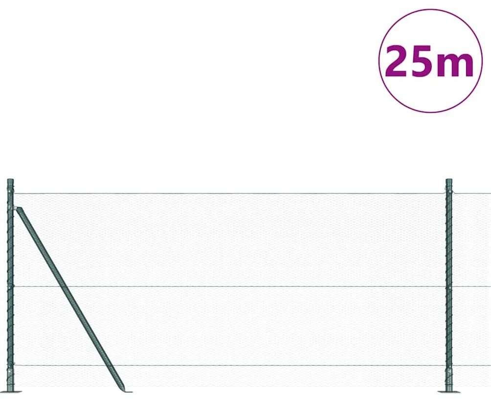 vidaXL Στύλος Περιφράξεων Πράσινο 25 x 1 μ (13 mm πλέγμα) Ατσάλι
