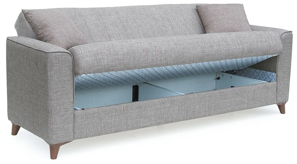 Καναπές Κρεβάτι Τριθέσιος ArteLibre GERARDO Καφέ 210x84x86cm