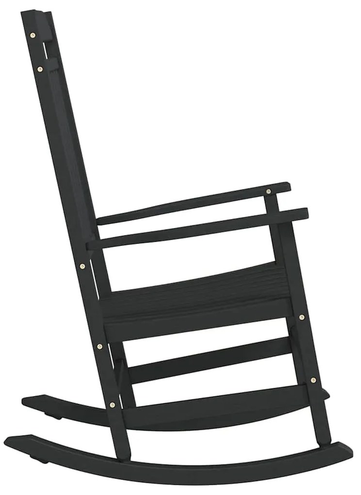 vidaXL Κουνιστή καρέκλα Μαύρο 65 x 84 x 114 εκ Πολυαιθυλένιο