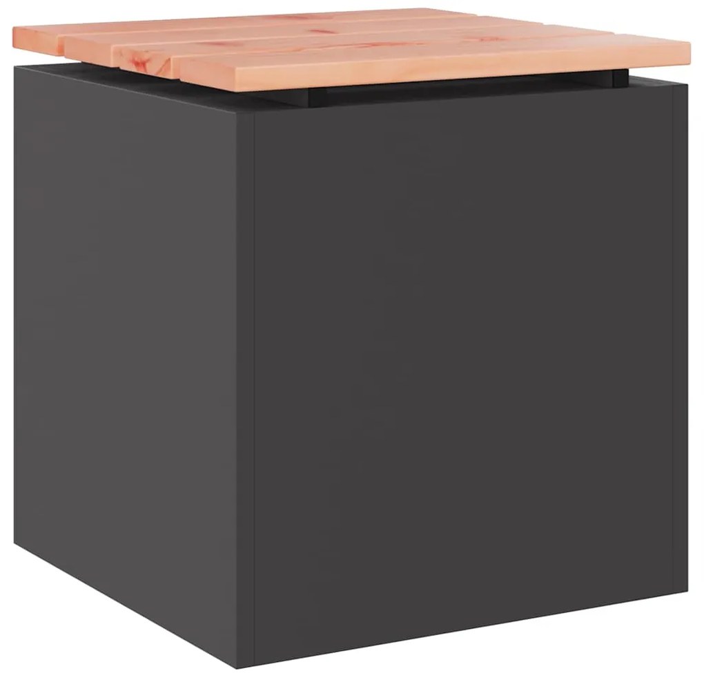 vidaXL Παγκάκι κήπου Μαύρο 40 x 40 x 43 cm Ατσάλι