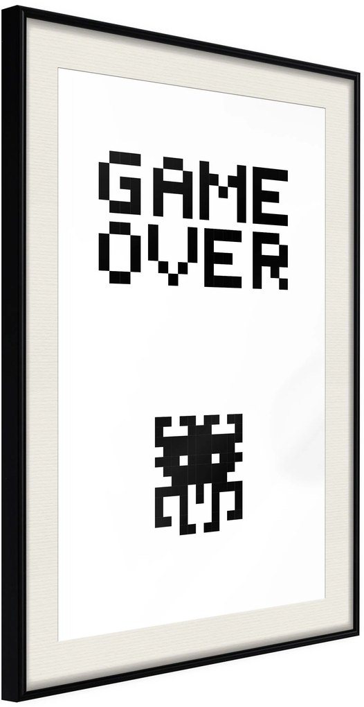 Αφίσα - Game Over - 20x30 - Μαύρο - Με πασπαρτού