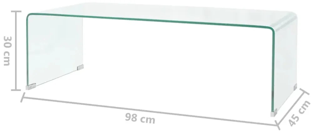 vidaXL Τραπεζάκι Σαλονιού Διάφανο 98 x 45 x 30 εκ. από Ψημένο Γυαλί