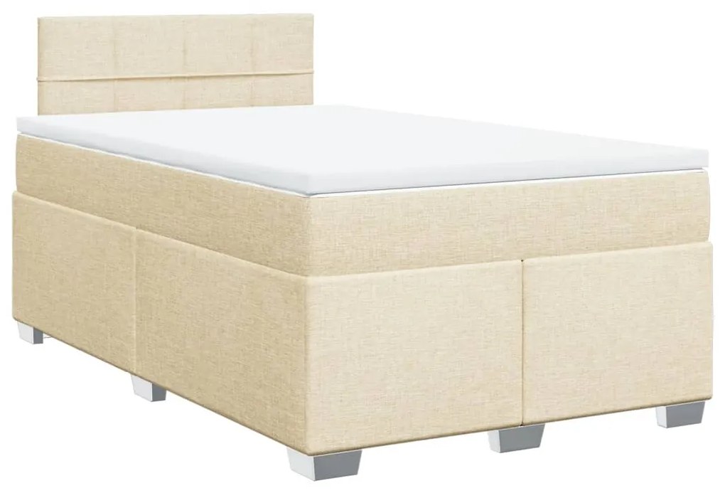 ΚΡΕΒΑΤΙ BOXSPRING ΜΕ ΣΤΡΩΜΑ ΚΡΕΜ 120X200 ΕΚ. ΥΦΑΣΜΑΤΙΝΟ 3285860