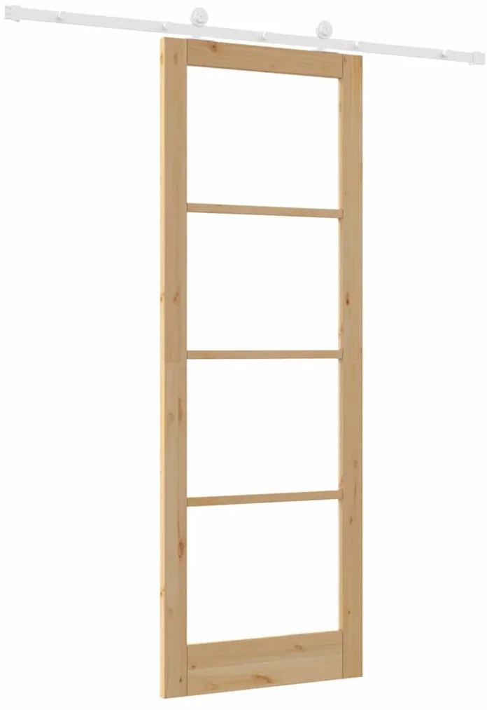 vidaXL Συρόμενη Πόρτα ORKDAL Καφέ 83 x 232 εκ. Ξύλο και μέταλλο