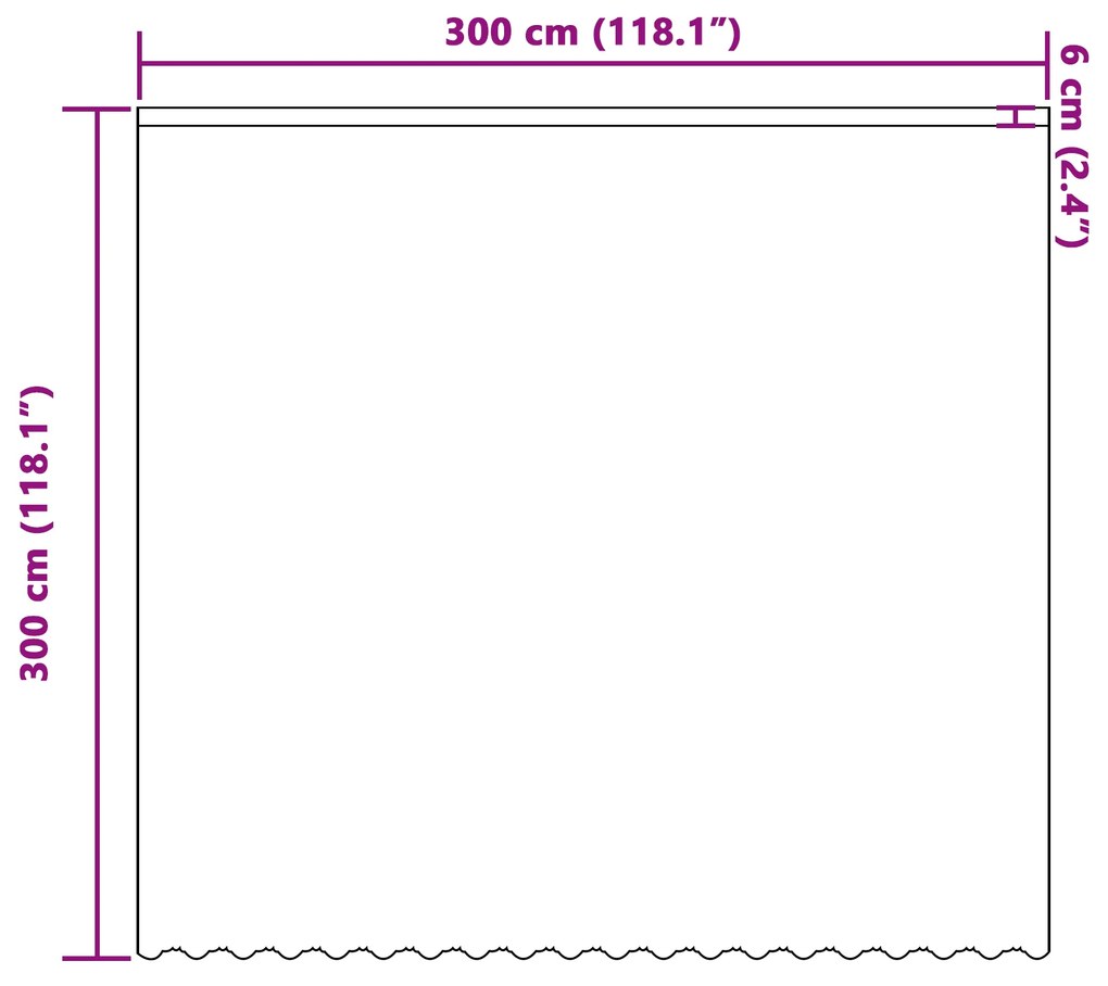 vidaXL Κουρτίνες με κουρτίνες Floral Λευκό 300 x 300 cm Πολυεστέρας