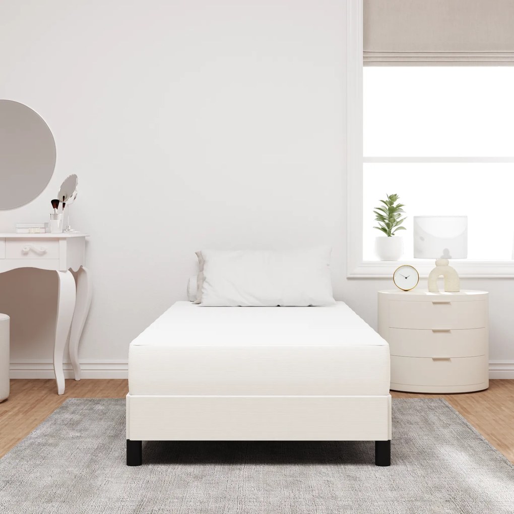 vidaXL Στρώμα με Τσέπες Κρεμ Μεσαίο 90x190x20 εκ Υφασμάτινο