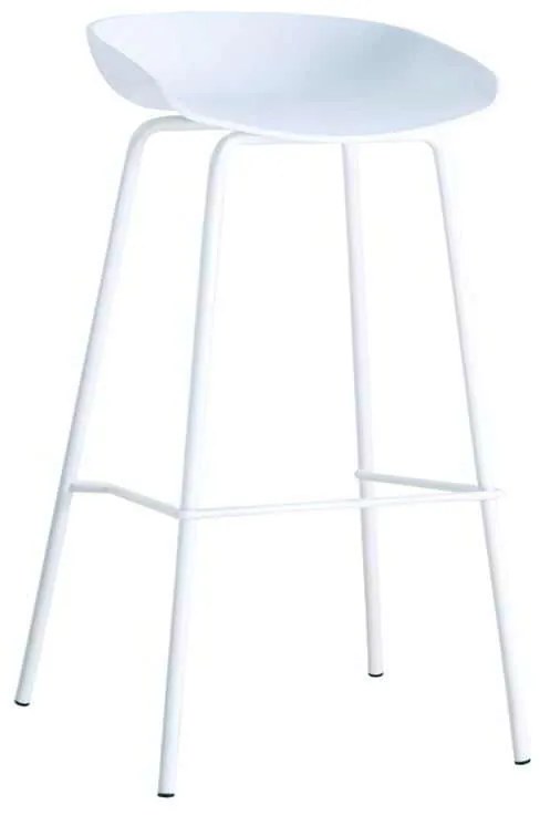 Σκαμπώ PENTOS BAR Μέταλλο/PP Άσπρο 49x46x76/83cm