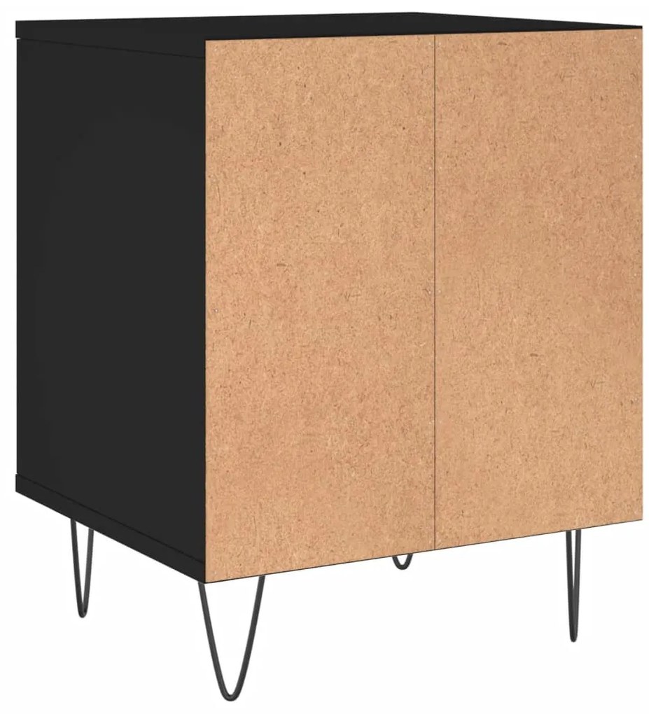 vidaXL Κομοδίνο Μαύρο 40 x 35 x 50 εκ. από Επεξεργασμένο Ξύλο