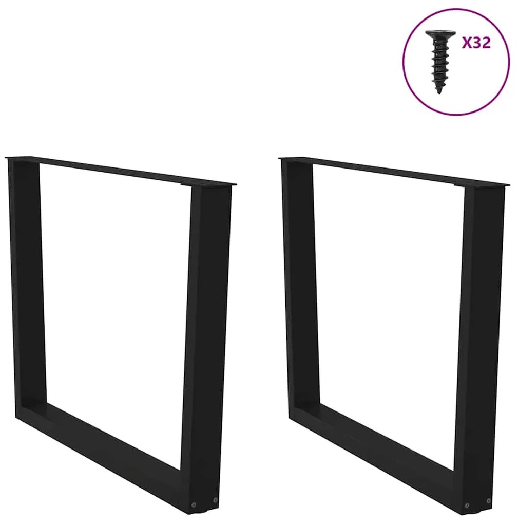 vidaXL Πόδια Τραπεζαρίας Σχήματος V 2 τεμ. Μαύρο 100x (72-73,3) εκ. Ατσάλι