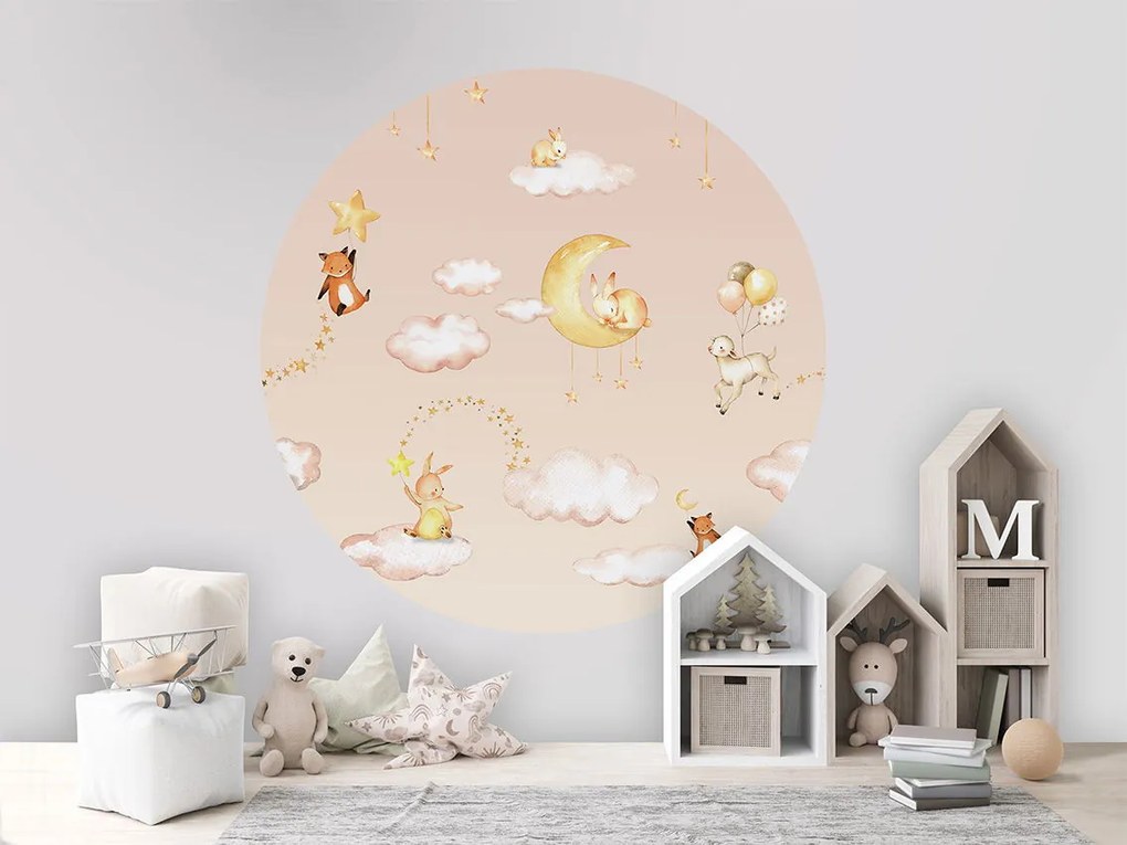 Sweet Dreams Ταπετσαρια Τοιχου Ροζ Στρογγυλη 80cm