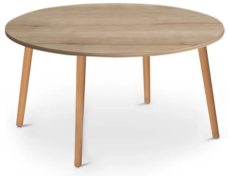 Τραπεζάκι σαλονιού Circle Megapap από μελαμίνη χρώμα oak 90x90x40εκ.-GP022-0037,2