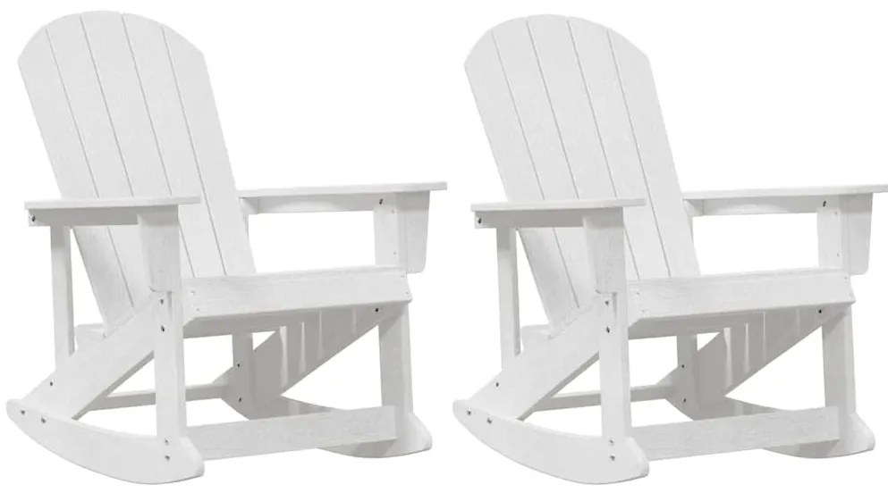 vidaXL Καρέκλες Ροκάντας Adirondack 2 pcs Λευκό HDPE