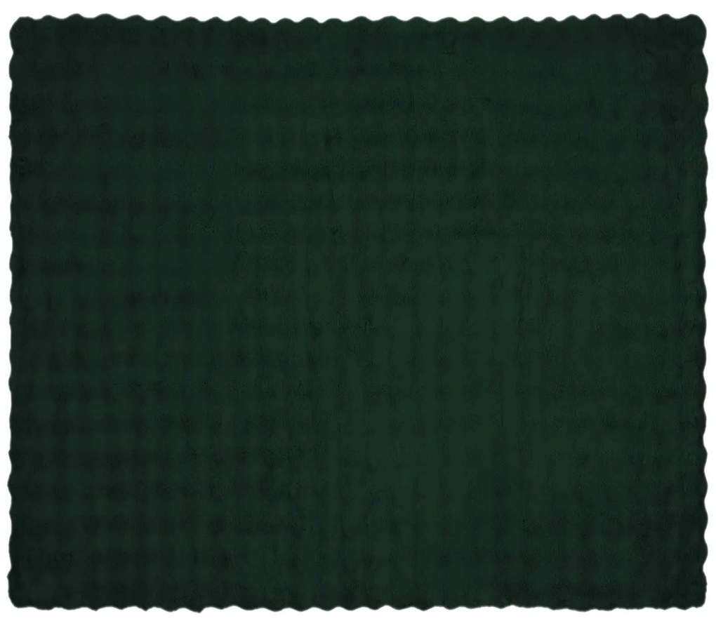 vidaXL Ψεύτικη κουβέρτα από κουνέλι Σκούρο Πράσινο 240 x 270 εκ.