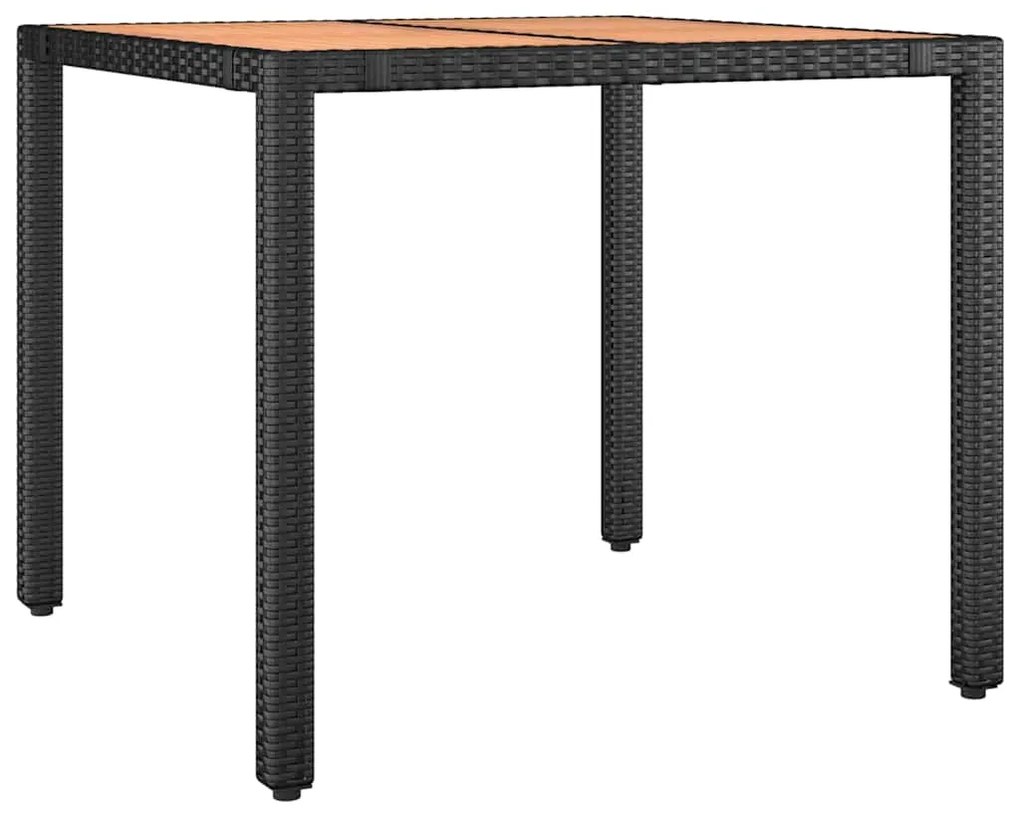 vidaXL Σέτ φαγητού για κήπο 5 pcs Μαύρος, Ξύλο 90 x 90 x 75 cm