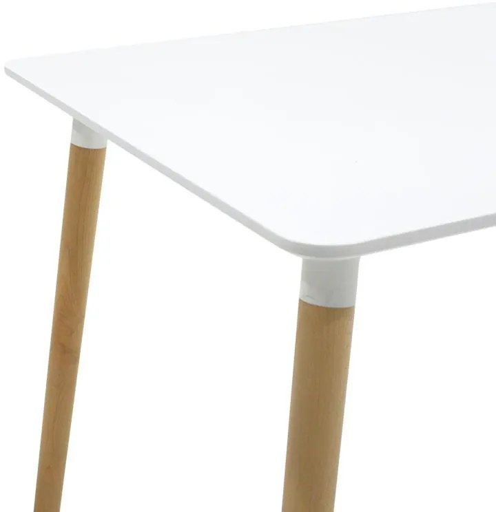 Τραπέζι Natali MDF λευκό-πόδια φυσικό 120x80x76εκ 120x80x76 εκ.