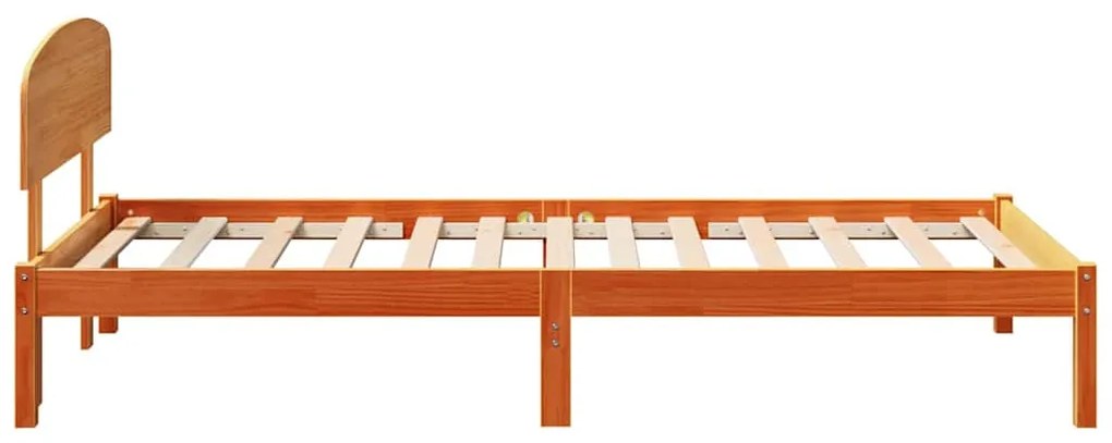 vidaXL Σκελετός Κρεβατιού Καφέ 90 x 190 cm Μασίφ ξύλο πεύκου