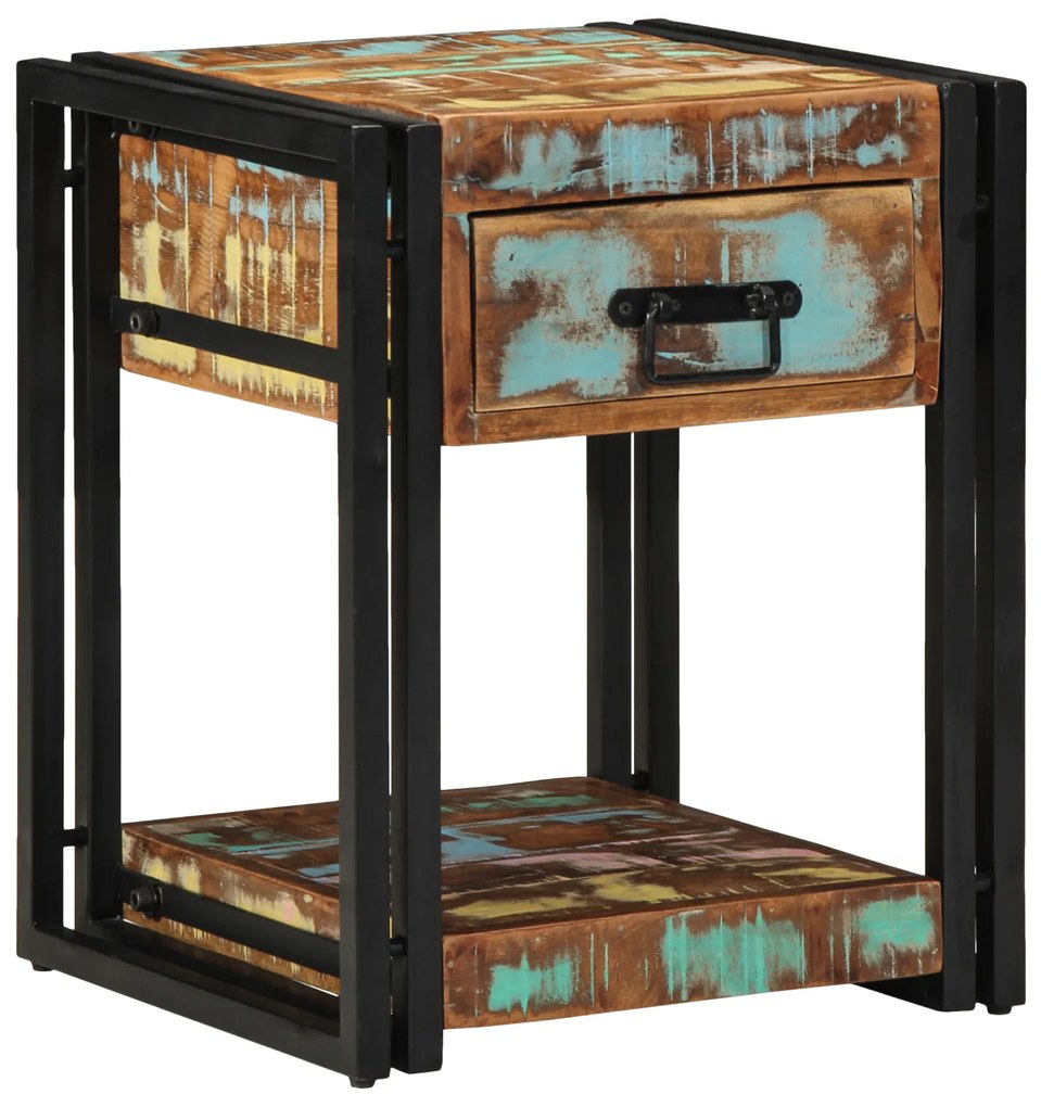 vidaXL Κομοδίνα 2 τμχ 40x40x50 εκ. Μασίφ Ανακυκλωμένο Ξύλο