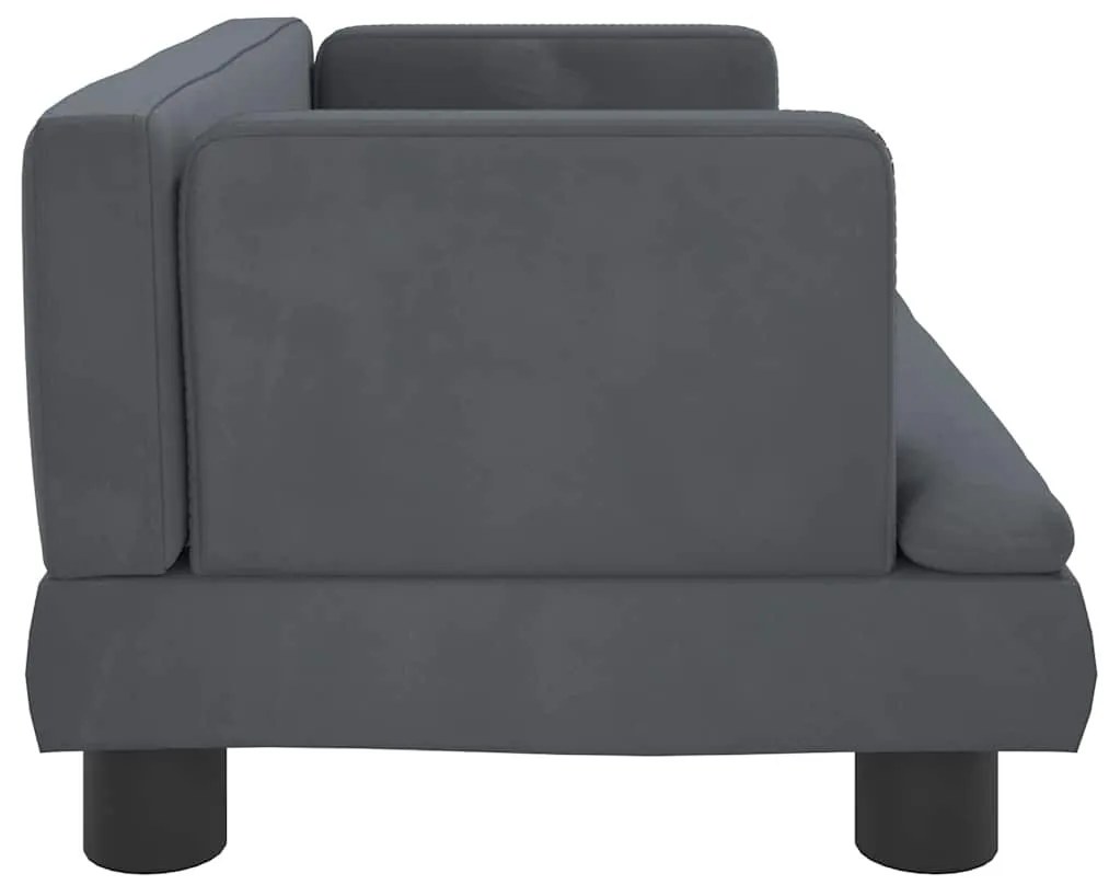 vidaXL Καναπές Παιδικός Σκούρο Γκρι 60 x 40 x 30 εκ. από Βελούδο