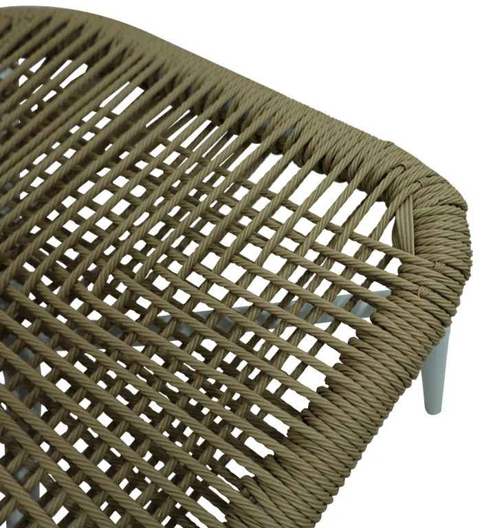 Καρέκλα στοιβαζόμενη Agus pakoworld αλουμίνιο σε λευκό- pe rattan σε φυσική απόχρωση 55x63x77εκ