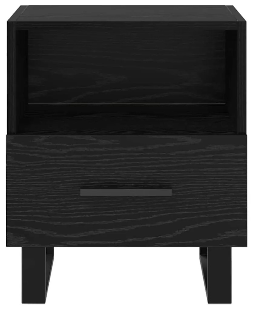 vidaXL Κομοδίνο 2 pcs Μαύρη Οξυά 40 x 35 x 47,5 εκ Επεξεργασμένο ξύλο